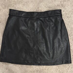 SPANX Black Faux Leather Mini Skirt